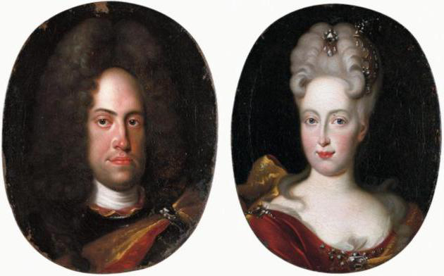 Jan Frans van Douven Johann Wilhelm von Neuburg with his wife Anna Maria Luisa de' Medici